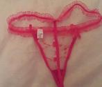 Roze kanten string maat S, Kleding | Dames, Ondergoed en Lingerie, Ophalen of Verzenden, Roze, String