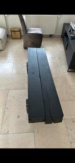 Salontafel balken en marmer tafel blad 120cm, Ophalen of Verzenden, Zo goed als nieuw