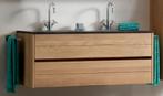 Massief eiken onderkast badkamermeubel - twee lades, Huis en Inrichting, Ophalen, 100 tot 150 cm, 200 cm of meer, Nieuw