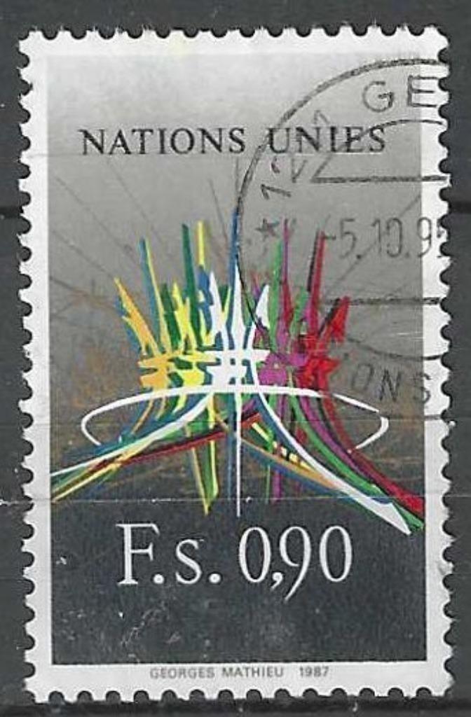 Verenigde Naties 1987 - Yvert 152 - Georges Mathieu (ST), Postzegels en Munten, Postzegels | Amerika, Gestempeld, Verzenden