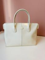 TOD'S Witte Leren Handtas - Groot - Executive Stijl, Handtas, Gebruikt, Ophalen of Verzenden, Wit