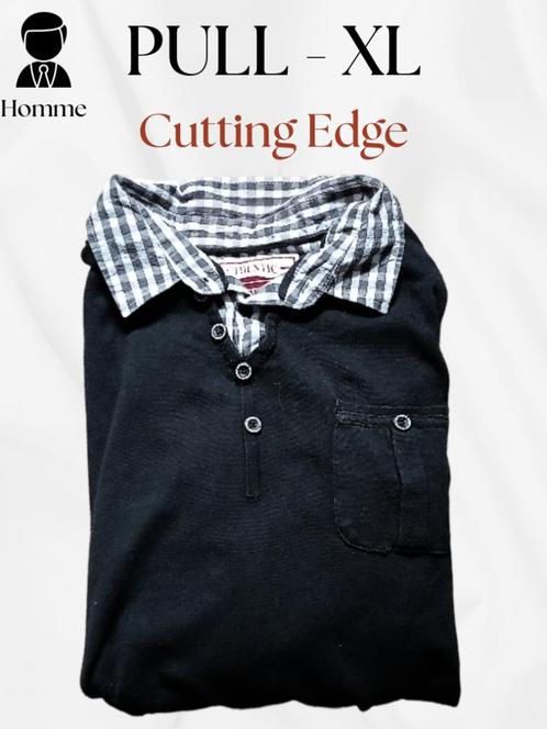 Cutting Edge XL zwarte herentrui - Geïntegreerde overhemdkra, Kleding | Heren, Overhemden, Gedragen, Zwart, Ophalen of Verzenden