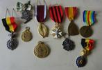 10 anciennes médailles : militaire pompier travail musique, Collections, Collections Autre, Utilisé, Enlèvement ou Envoi