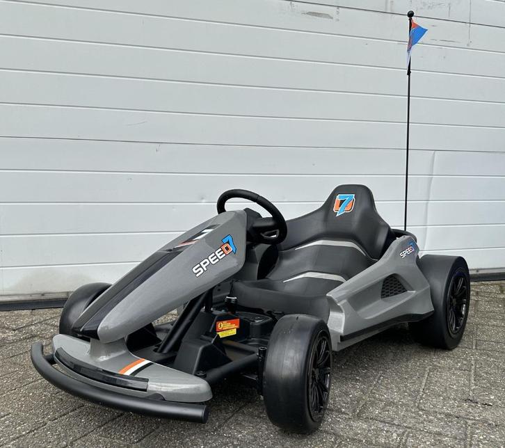 Drift Kart Go Kart Speed Kart 24V grijs –15Km/h, Kinderen en Baby's, Speelgoed | Buiten | Accuvoertuigen, Nieuw, Ophalen of Verzenden
