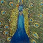 Peinture à l'huile 3D paon (30x30x4cm), Antiquités & Art, Enlèvement ou Envoi