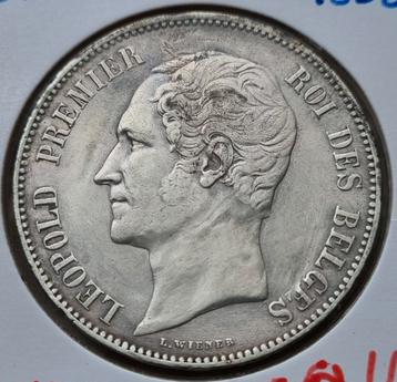 5 Francs 1858 Leopold I (18.102 Ex.) Dubbele O