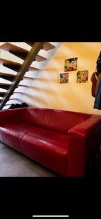 Ikea klippan-Red Faux Leather Sofa, Maison & Meubles, Canapés | Salons, Enlèvement, Utilisé