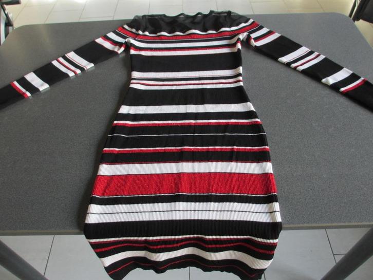 zwart-wit-rood dameskleedje, Kleding | Dames, Jurken, Nieuw, Maat 46/48 (XL) of groter, Zwart, Ophalen