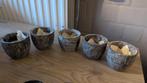 5 pots de fleurs gris - H 7 daim 9 - 5€, Moins de 25 cm, Poterie, Utilisé, Moins de 40 cm