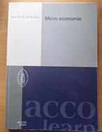 Micro-economie Klaas de Brucker, Livres, Livres d'étude & Cours, Acco, Utilisé, Enlèvement ou Envoi, Enseignement supérieur