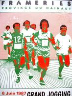 Plaque Souvenir - JOGGING DE FRAMERIES 1987, Sports & Fitness, Sports & Fitness Autre, Utilisé, Enlèvement ou Envoi, Trophée Jogging Belgique