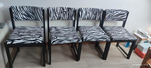 6 houten salon stoelen, Huis en Inrichting, Stoelen, Zo goed als nieuw, Vier, Stof, Wit, Ophalen