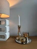 Goudkleurige decoratie op ronde spiegel, Ophalen of Verzenden, Kaars