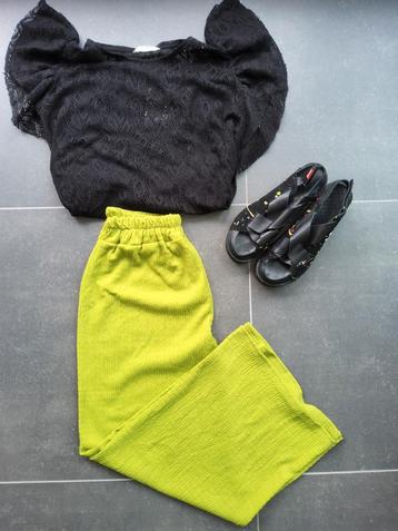 Limegreen - Groene pantalon met strech beschikbaar voor biedingen