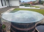Plateau de table en verre pour tonneau à vin - baril à pétro, Jardin & Terrasse, Décoration murale de jardin, Enlèvement ou Envoi