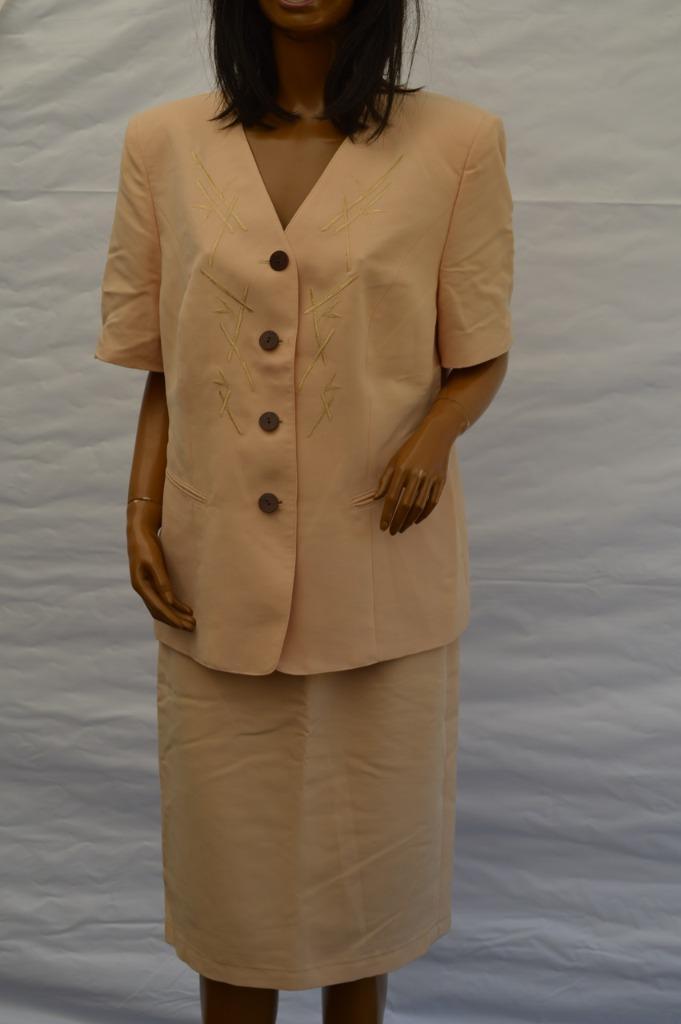 Yarell ensemble rok en vest (bloese) oker maat 44, Kleding | Dames, Jasjes, Kostuums en Pakken, Zo goed als nieuw, Kostuum of Pak