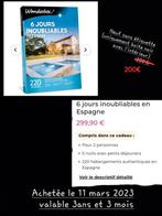 Wonderbox 6 jours inoubliables en Espagne, Tickets en Kaartjes