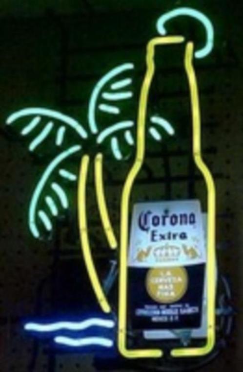 Corona palmboom neon veel andere mancave bar decoratie neons, Collections, Marques & Objets publicitaires, Neuf, Table lumineuse ou lampe (néon)