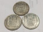 Frankrijk lot 3 x 10 Francs zilver, Ophalen of Verzenden, Frankrijk, Zilver