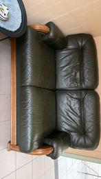 Lederen salon 2 zit zn club zetel, Huis en Inrichting, Zetels | Zetels, Ophalen, Gebruikt, 100 tot 125 cm, 150 tot 200 cm