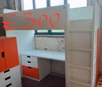 Hoogslaper met bureau en ingebouwde kast rechts op de foto., Kinderen en Baby's, Ophalen, Gebruikt, Hoogslaper