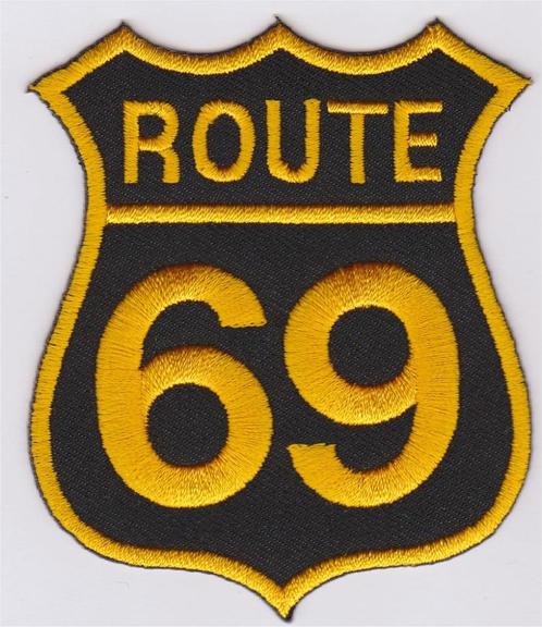 Route 69 stoffen opstrijk patch embleem #1, Motos, Accessoires | Autre, Neuf, Envoi