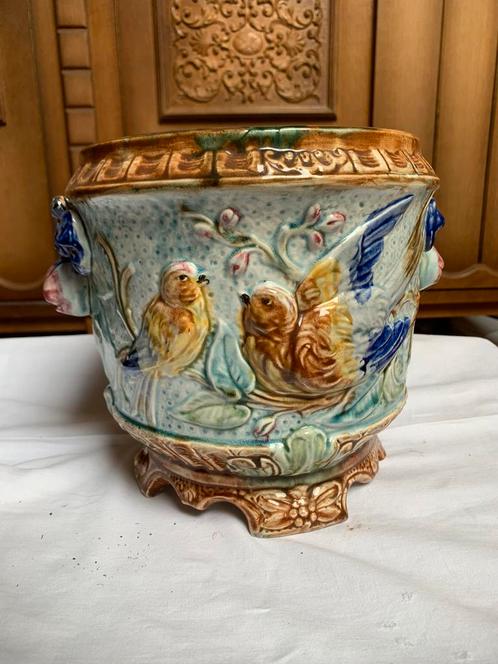 Antieke Majolica Cachepot, Antiek en Kunst, Antiek | Vazen, Ophalen