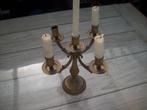 geel koper kandelaar met 5 armen., Antiek en Kunst, Antiek | Brons en Koper, Ophalen of Verzenden, Koper