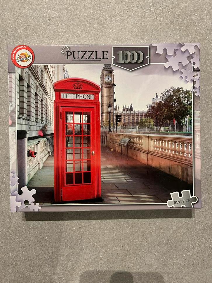 Toy Universe - London Telephone - 1000st, Hobby en Vrije tijd, Denksport en Puzzels, Nieuw, Legpuzzel, 500 t/m 1500 stukjes, Ophalen of Verzenden