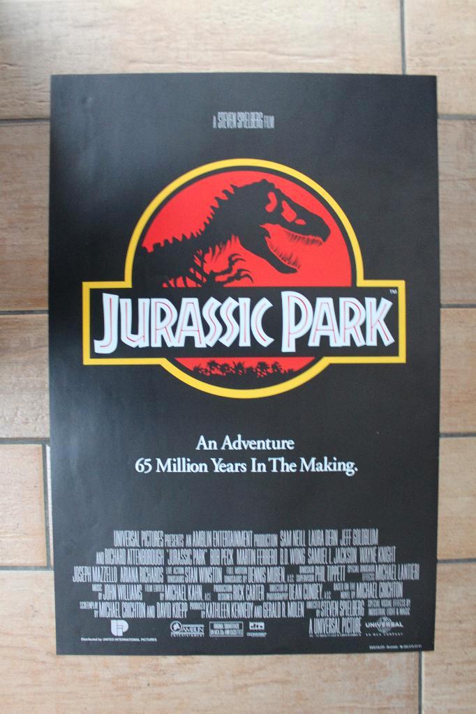 filmaffiche Jurassic Park Steven Spielberg filmposter, Verzamelen, Posters, Zo goed als nieuw, Film en Tv, A1 t/m A3, Rechthoekig Staand