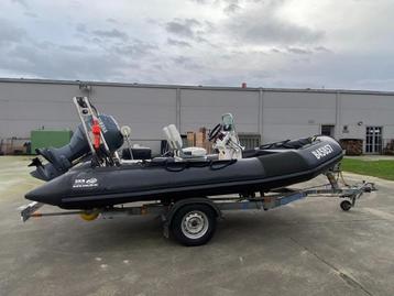 rubber motorboot met trailer yamaha motor 60 pk zodiac