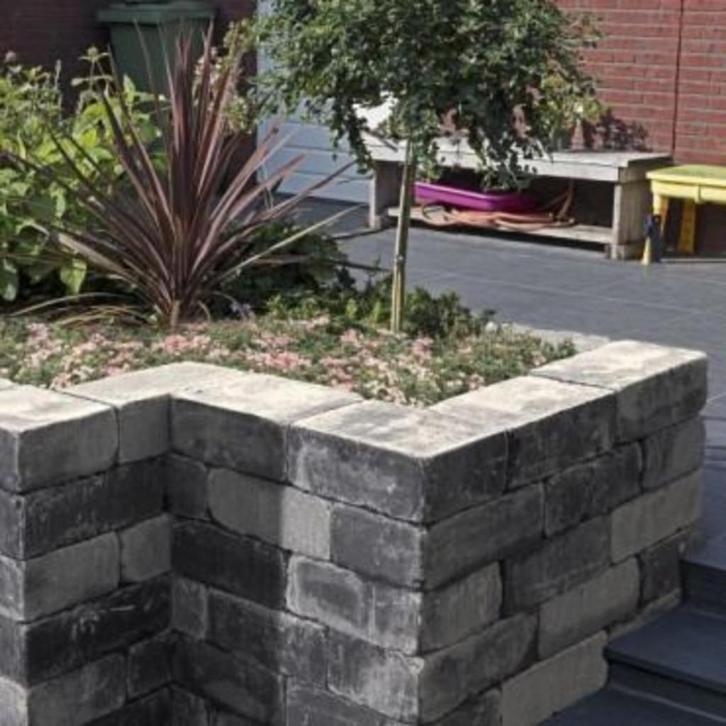 80st Betonnen muurelement antraciet 30x20x10 cm, Tuin en Terras, Bloembakken en Plantenbakken, Nieuw, Beton, Tuin, Minder dan 30 cm