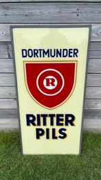 Glas reclame Ritter pils., Verzamelen, Ophalen, Zo goed als nieuw, Reclamebord