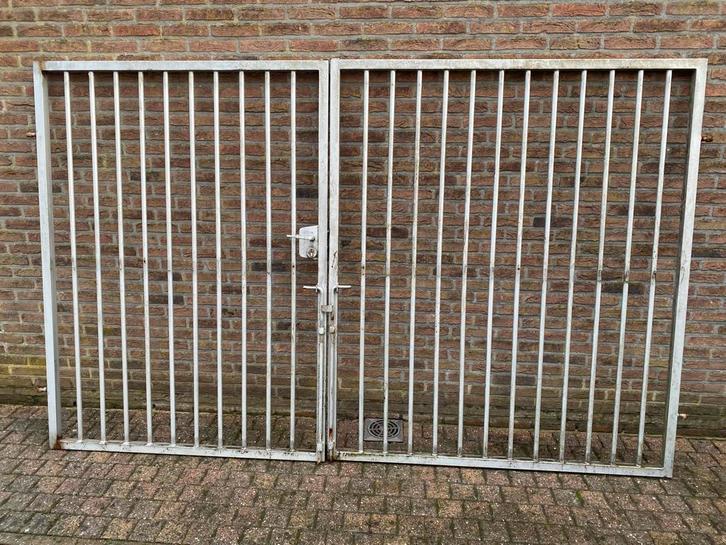Tuinpoorten, Jardin & Terrasse, Portes de jardin, Utilisé, Portail battant, Fer, 150 à 200 cm, 200 cm ou plus, Enlèvement