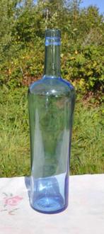 bouteille en verre bleu 1 litre, Huis en Inrichting, Keuken | Servies, Ophalen of Verzenden, Zo goed als nieuw, Glas, Overige typen
