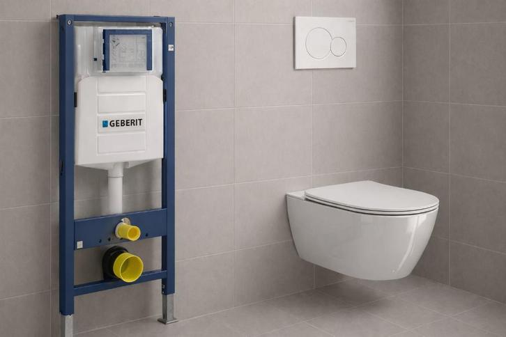 ACTIE !! Geberit up320 + Wc + drukplaat sigma01, Doe-het-zelf en Bouw, Sanitair, Nieuw, Toilet, Ophalen