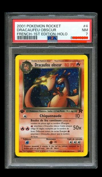 Dracaufeu obscur 4/82 Holo FR édition 1 PSA 7 NM rocket 1999 beschikbaar voor biedingen