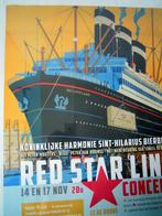 Poster Red Star Line XL encadré, Comme neuf, Carte, Photo ou Gravure, Bateau à moteur ou Voilier, Enlèvement