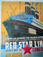 XL Red Star Line affiche in kader, Verzamelen, Scheepvaart, Ophalen, Zo goed als nieuw, Motorboot of Zeilboot, Kaart, Foto of Prent