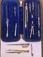 Outils de bureau : boussole, compas, traceur années 50, Antiquités & Art, Enlèvement ou Envoi