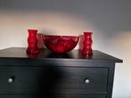 Glazen decoratieset Rood, Huis en Inrichting, Woonaccessoires | Vazen, Ophalen, Nieuw, Rood, Glas