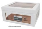 H11 HUMIDOR "LUNA" DIGITALE HYGROMETER 95 SIGAREN WIT, Verzenden, Nieuw, Tabaksdoos of Verpakking