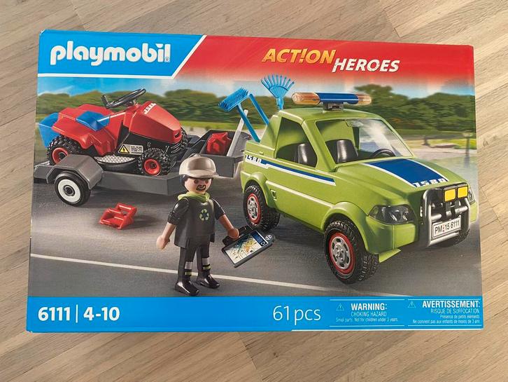 Playmobil - 6111 - Voertuig groenbeheer met grasmaaier., Kinderen en Baby's, Speelgoed | Playmobil, Nieuw, Ophalen