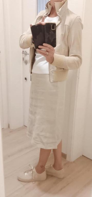 JUPE "CERRUTI 1881" LIN -  BLOUSON CUIR "BERSHKA" beschikbaar voor biedingen