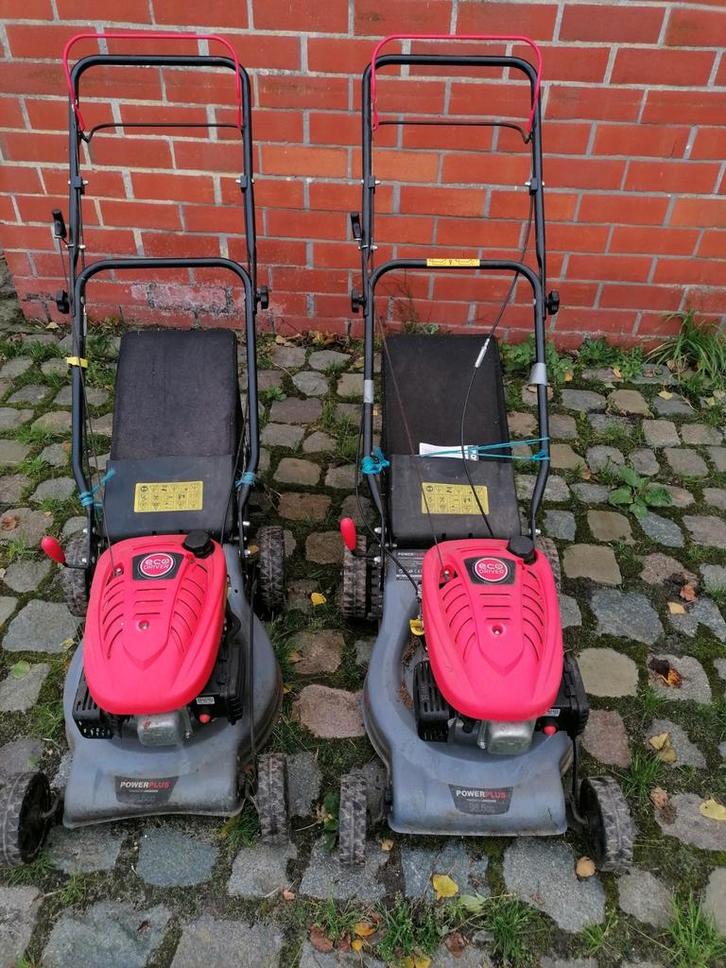 2x Powerplus grasmaaier POWEG63772 starten niet, Tuin en Terras, Grasmaaiers, Opvangbak, Ophalen