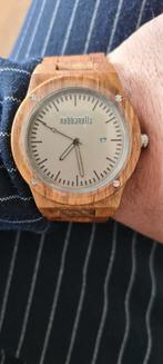 Horloge hout handmade, Handtassen en Accessoires, Horloges | Heren, Nieuw, Ophalen of Verzenden