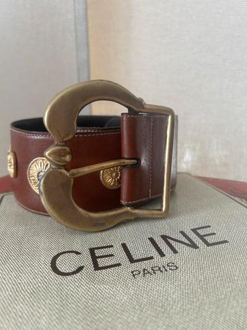 Céline brede bruine leren riem 75 beschikbaar voor biedingen