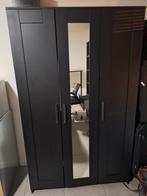 Kledingkast met 3 deuren, zwart, 117x190 cm, Huis en Inrichting, Kasten | Kleerkasten, Zo goed als nieuw, Ophalen, Met deur(en)