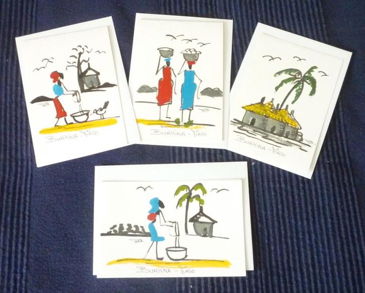 Lot de cartes de circonstance signées (Burkina Faso), Collections, Cartes postales | Thème, Non affranchie, Enlèvement ou Envoi