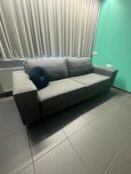 Zeer degelijke zetel donkergrijs  - B215cm D90cm € 150, Ophalen, Gebruikt, Stof